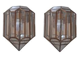 Vintage Wall Sconces In Brass Glass