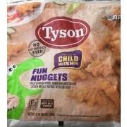 tyson dino nuggets calories nutrition