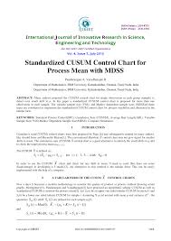 Pdf Standardized Cusum Control Chart For Process Mean With Mdss