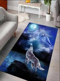 1pc wolf print anti slip rug shein uk