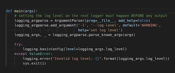 python argument parsing with log level