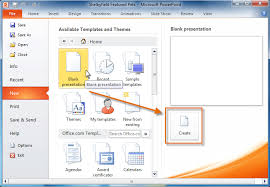 Create New Presentation Using Sample Template Powerpoint 2010