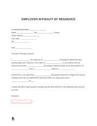 free employer proof of residency letter