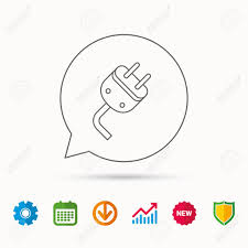 Electric Plug Icon Electricity Power Sign Cord Energy Symbol