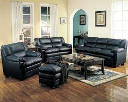 Harper Leather Living Room Set In Black