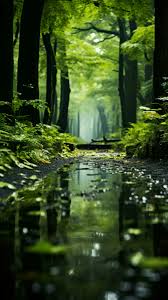 lush green forest thrives under a