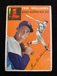 Ending jan 3 at 10:04am pst. Sold Price Good 1954 Topps Ted Williams 1 Baseball Card Hof Boston Red Sox Invalid Date Edt