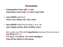 To make the comparative form of adjectives (like 'bigger' or 'more expensive') and the superlative form (like. Comparatives And Superlatives Of Adjectives Ppt Download