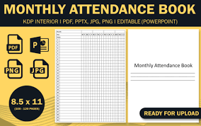 monthly attendance log book graphic by