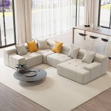 white velvet modular sectional sofa
