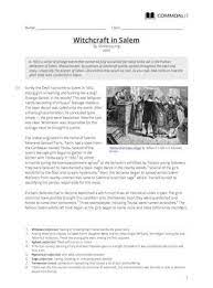 Witchcraft in salem answer key commonlit quizlet. Newstart Zom The Salem Witch Hunts Common Lit Answers Salem Witch Trials Docx Kathleen Nguyen Period 7 The Salem And Other Witch Hunts 1 2 3 4 5 6 7 D B A C D A