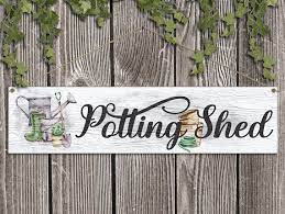 Wood Garden Sign Potting Shed Garden