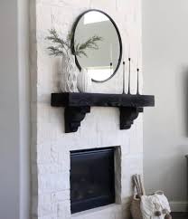 Black Wood Fireplace Mantel With