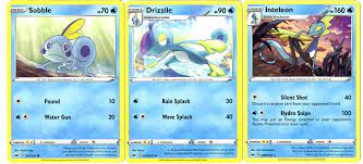 Pokemon Sword & Shield Evolution Set - Inteleon Drizzile & Sobble 59/202 -  Rare 3 Card Lot- Buy Online in India at Desertcart - 186282967.