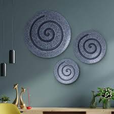 Round Sandstone And Glass Wall Decor