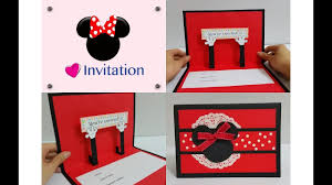 Diy 6 Kids Party Handmade Invitation Card Idea Mickey Minnie Themed