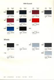 suzuki paint codes color charts