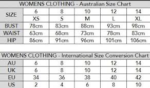 Australian Womens Size Chart Women Size Comparison Chart