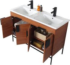 modern wallnut 48 bathroom vanity set