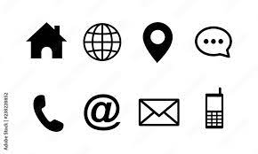contact us icons set for web symbol