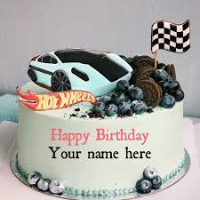 sports car birthday cake with name for