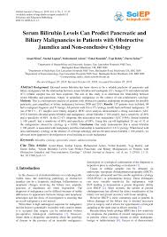 Pdf Serum Bilirubin Levels Can Predict Pancreatic And