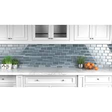 You might find it more cost effective to hire a tile backsplash. Bodesi Deep Ocean Glass Tile For Kitchen Backsplash And Showers 3 In X 6 In Sample 0 125 Sq Ft Piece Hpt Do S The Home Depot