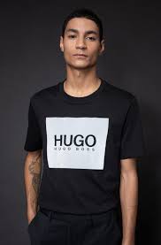 hugo crew neck t shirt in cotton with
