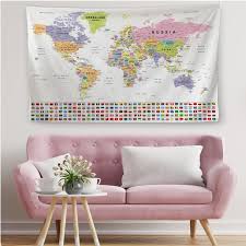 Map Tapestry Wall Hanging