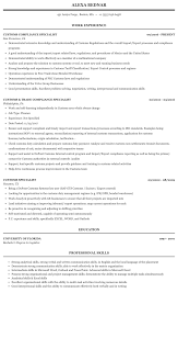 Choose a professional summary or career objective for the. Customs Specialist Resume Sample Mintresume