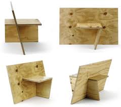 minimalist plywood slot work furniture
