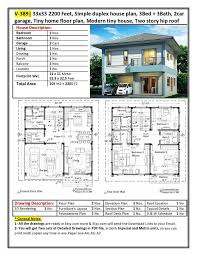 Simple Duplex House Plan 3bed Uk