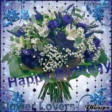 Happy birthday card with flowers arranged in gift box. Cool Gif Images Rose Happy Birthday Gif Flowers