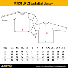 basketball size charts jersey 53