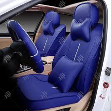 Blue Leather Car Seat Cover