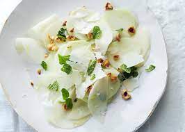 shaved kohlrabi with apple and