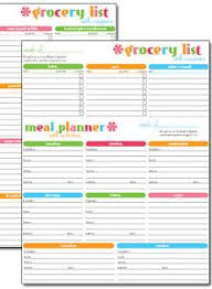 Meal Plan With Grocery List Write Craftweb Free Business