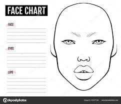 face chart blank makeup artist vector