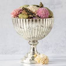 Mercury Glass Compote Bowl Antique