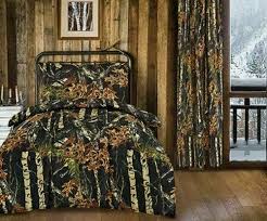 Twin Size Woods Black Camo Comforter