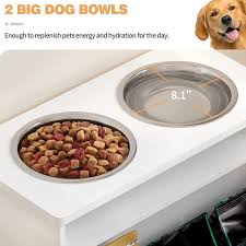wiawg elevated dog feeding station with