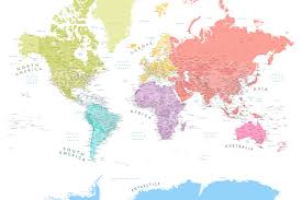 map with continents in pastels ǀ maps