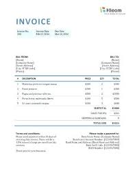 Bill Invoice Format In Word Free Download Self Employed Billing