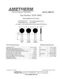 Sl08 10001 Ametherm Inrush Current Limiters Datasheets