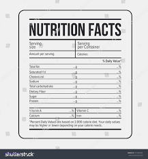 Blank Nutrition Label 4 Template Format