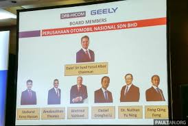 Drb Hicom Geely Announce New Proton Board Li Chunrong Is