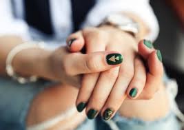 At first, paint your nails with a grey nail polish. Fashion For Green Manicure 2019 2020 Green Nail Design Photos News Ideas Shades