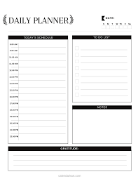 free printable daily planner templates