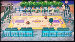 This is a digital download … Lakers Basketball Court Creation Animalcrossing