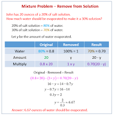 Mixture Word Problems Lessons